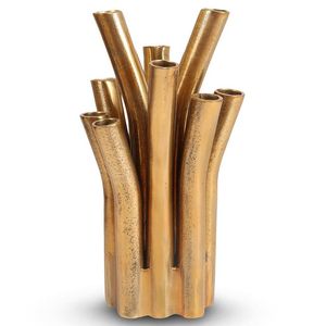 Luxury Stainless Steel Tabletop Vase Set Handmade Gold Finish Decorative for Home Office Housewarming Gift - Product Image 1