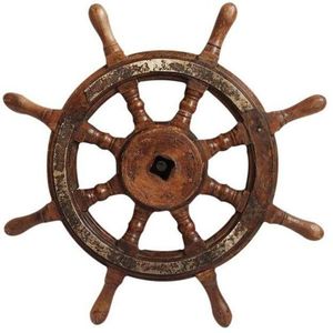 Timón de Barco de Madera para Decoración Náutica, Crea un Ambiente Costero Refinado en tu Hogar - Product Image 4