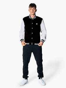 Veste de baseball pour homme, style streetwear, bleu, taille S, avec patch brodé personnalisé, logo sur mesure. - Product Image 3