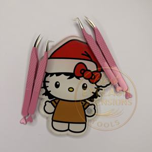 Juego de Pinzas para Extensión de Pestañas Rosadas con Bonito Soporte de Acrílico para Pestañas, Kit de Herramientas Profesionales de Acero Inoxidable para Pestañas - Product Image 5