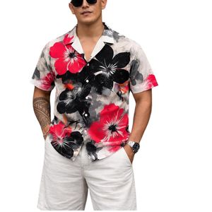 Chemise décontractée à imprimé tropical pour homme – Chemise hawaïenne à manches courtes pour les vacances et les loisirs en station balnéaire - Product Image 1