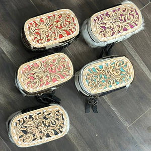 Custom Mini Zipper Hand Tooled Leather Travel Case Portable Ring Earring Necklace Jewellery Small Storage Organizer Jewelry Box - Product Image 4