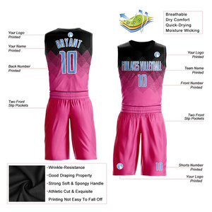 Conjunto de Uniforme de Baloncesto Sublimado Personalizado, Camiseta sin Mangas, Pantalones Cortos, Estampado Geométrico, Malla Transpirable, Ropa Deportiva Unisex para Adultos - Product Image 5