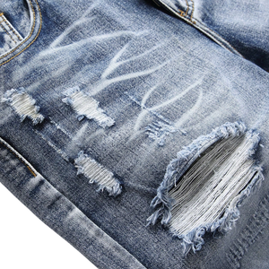 <b>Mens</b> Vintage Distressed Denim <b>Shorts</b> Ripped Casual Summer Polyester Breathable Mid <b>Knee</b> <b>Length</b> Regular Fit Washed Five Pocket - Product Image 5