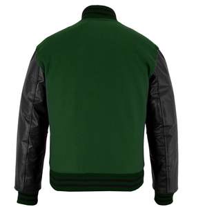 Blouson universitaire en laine vert pour homme, respirant, imperméable, coupe-vent, décontracté, avec fermeture éclair et impression délavée, idéal pour le printemps - Product Image 5