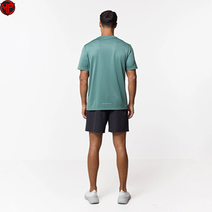 ชุดเสื้อยืดวิ่งผู้ชายแขนสั้น ชุดกีฬา ชุดออกกำลังกาย ชุดออกกำลังกายในยิม กางเกงขาสั้นเอวยางยืด - Product Image 2