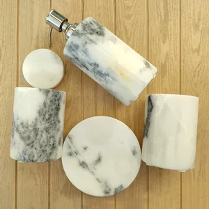 Elegant White Marble Luxury <b>Bathroom</b> <b>Accessories</b> <b>Set</b> Eco-Friendly & Durable for Home and Restaurant Use - Product Image 1