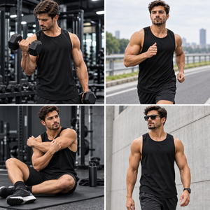 Débardeur Athlétique Homme Uni Kaki Personnalisable Logo Vente en Gros Direct Usine - Product Image 3