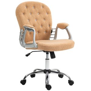 Sedia da Ufficio Ergonomica Girevole Marrone Scuro con Braccioli Imbottiti, Altezza Regolabile e Ruote - Product Image 1