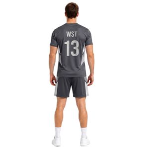 Uniforme de volley-ball gris anthracite dégradé, tissu interlock en polyester haute densité, durable, séchage rapide - Product Image 2