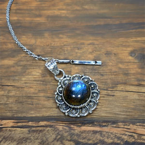 Handmade Round Cut Bezel Setting <b>Labradorite</b> Gemstone 925 Sterlings Silver Pendant And Charms Accessories Fine <b>Jewelry</b> Pendant - Product Image 1