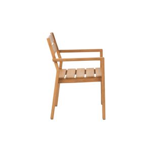 Modern Outdoor Solid Teak Dining Armchair <b>Stackable</b> Wooden <b>Garden</b> Patio <b>Chair</b> for Park & Villa Use - Product Image 2