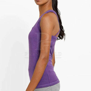 Camiseta sin mangas informal transpirable para mujer, talla grande, hecha de spandex/poliéster, parte delantera personalizable, tallas variadas, precio bajo, fabricada en Pakistán - Product Image 3