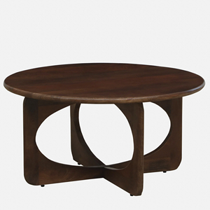 Walnut Finish Round Shape <b>Oval</b> Style Modern Folding Legs Eco Friendly Solid Mango Wooden Home Office Living Room <b>Coffee</b> <b>Tables</b> - Product Image 4