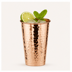 Pure <b>Copper</b> Hammered Glass Tumbler for Health Benefits Traditional <b>Copper</b> Water <b>Cup</b> for Immune Support Drinkware Gift Set - Product Image 6