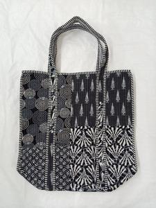 Bolso Tote Acolchado de Algodón Bohemio en Blanco y Negro, Bolso de Hombro con Estampado Abstracto, Bolso de Compras Casual para Mujer, Bolso de Mano de Moda para Uso Diario - Product Image 6