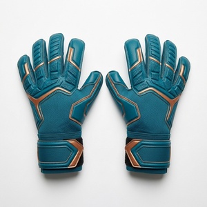 Teal Football Goalkeeper <b>Gloves</b> Full Finger Non Slip Breathable Adjustable Wrist Strap Unisex Sports <b>Glove</b> - Product Image 1