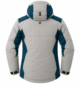 Vêtements de randonnée personnalisés pour l'hiver et les conditions climatiques froides |   Blocs de couleur vert sarcelle, six variations de couleurs |   Vêtements de randonnée pour hommes | - Product Image 2