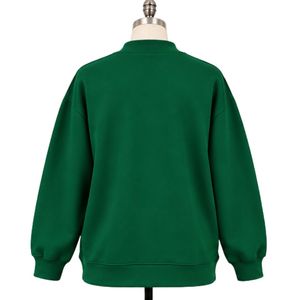 <b>Womens</b> Emerald Green Oversized Sweatshirt <b>White</b> Strong Girl Graphic Print Crew Neck <b>Long</b> <b>Sleeve</b> Casual Streetwear Pullover <b>Top</b> - Product Image 3