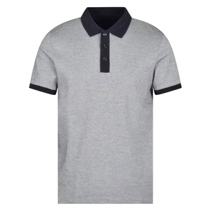 Men's Gray Knitted Polo <b>Shirt</b> Short Sleeve Solid Color Casual <b>Button</b> Down Cotton Regular Fit Men's Polo <b>Shirts</b> - Product Image 2