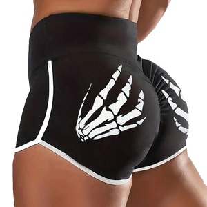Hot Selling Custom Logo Women <b>Booty</b> Shorts High Quality Quick Dry Mid Waist Elastic 100% Polyester 180g Sporty Custom - Product Image 3