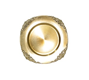 Assiette de Présentation Ronde Dorée en Métal Poli, Design Glamour Personnalisé, Vaisselle Durable pour Fêtes - Product Image 5