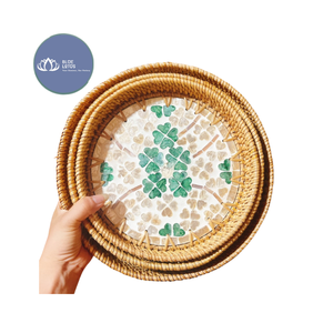 ถาดเสิร์ฟหวายธรรมชาติทำมือ ขายดี เป็นมิตรกับสิ่งแวดล้อม ถาดวางบนโต๊ะกาแฟ ขายส่ง - Product Image 1