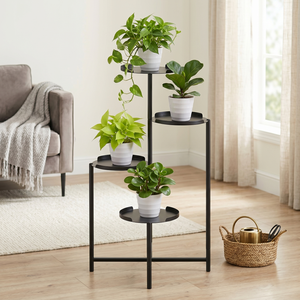 Soporte para Plantas y Flores para Jardín y Patio, Estante Multifuncional para Macetas de Balcón, Organizador de Almacenamiento de 4 Niveles de Metal para el Hogar - Product Image 1