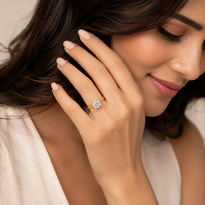 14K Yellow Gold <b>Cushion</b> Cut SI Clarity Solitaire Diamond Engagement Ring | Classic Elegant Wedding Jewelry <b>for</b> Women Gift Design - Product Image 4