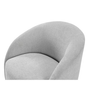 Poltrona Girevole in Bouclé Grigio Chiaro, 1 Pezzo, in Legno Massello, Arredamento Contemporaneo Durevole per Soggiorno, Seduta di Lusso - Product Image 4