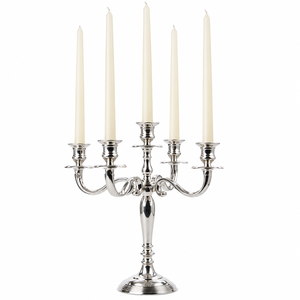 High Quality Bulk <b>Silver</b> Metal <b>Candlestick</b> Stand Electroplated 5 Arm Candelabra Tabletop Hotel Home Decoration Candle Holders - Product Image 3