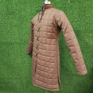 Quilted Medieval Gambeson Brown Cotton Padded Coat For HEMA LARP Reenactment Training Wearable Costume Protective Coat - Product Image 4