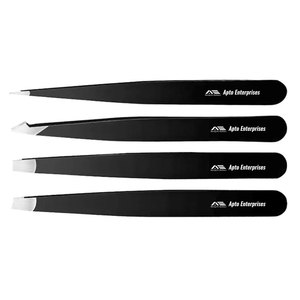 Kit de Depilación Facial y de Cejas con Pinzas de Punta Inclinada, Tijeras, Estuche de Cuero Premium, Reutilizable, de Acero Inoxidable y Ecológico - Product Image 4