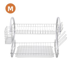 Scolapiatti a doppio strato a forma di S con ciotole, piatti, bacchette e cucchiai - Product Image 4