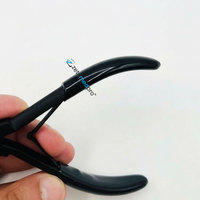 Pince multifonctionnelle en acier inoxydable noir mat à 3 trous pour extensions capillaires, micro et nano perles, réutilisable, vente en gros