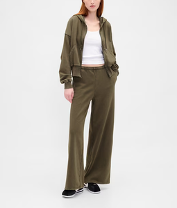 Wholesale Sets for Women Custom 100% Cotton Long Sleeve Full <b>Zip</b> Hoodie Oversized Loose Fit Drawstring Wide Leg Pants OEM Made - Product Image 6