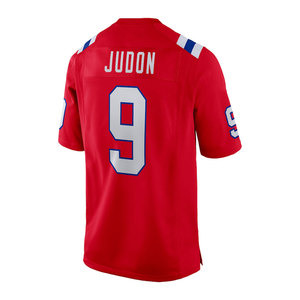 เสื้อฟุตบอลอเมริกันสีแดงสำหรับผู้ชาย คอวี แขนสั้น พิมพ์ลายบนผ้า ระบายอากาศได้ดี โพลีเอสเตอร์ ทรงปกติ หมายเลขทีม 9 จูดอน - Product Image 3