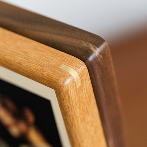 Custom Solid Walnut Photo <b>Frame</b> Stand with <b>Rounded</b> Corners, Custom Size Wood Tabletop Display Premium Print Holder Handcrafted - Product Image 6
