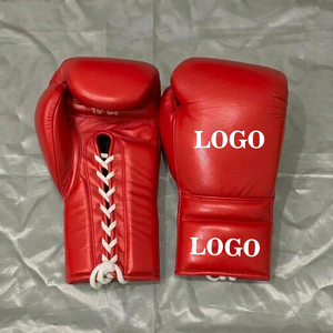 Guantes de boxeo con logotipo personalizado de fábrica, con cordones, de cuero genuino, profesionales, para entrenamiento de kickboxing, para adultos. - Product Image 6