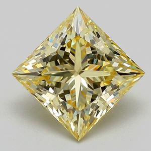Exquise pierre précieuse jaune de 1 carat, taille princesse, à brillance symétrique et clarté de couleur intense exceptionnelle - Product Image 1