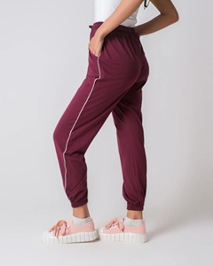 Pantalon Harem de Sport et d'Entraînement Léger pour Femme en Polyester Spandex Flexible avec Taille Élastique et Passepoil Contrastant – Personnalisable pour la Salle de Sport - Product Image 4