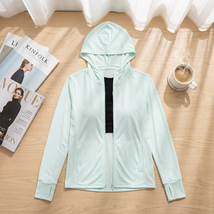 Women Hooded Sun Protection <b>Jacket</b> UPF50+ Full Sleeve Lightweight Breathable Solid Color Outdoor <b>Cooling</b> Top - Product Image 2