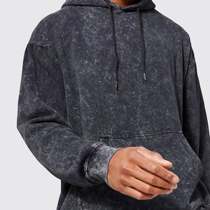 Sweat à capuche homme personnalisable ODM, épais et oversize, pour l'hiver, en molleton French Terry délavé, mélange de coton, style basique urbain Samroz - Product Image 5