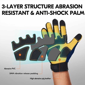 Gants de travail en cuir de chèvre de qualité supérieure, protection des mains, antidérapants, résistants à la chaleur, design de logo personnalisé - Product Image 2