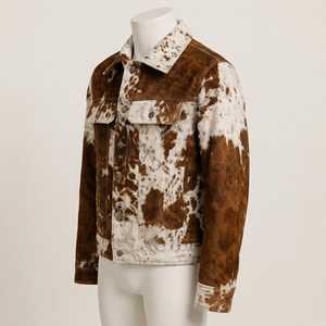 Chaqueta de Cuero Genuino para Hombre, Estilo Motero, con Cierre de Cremallera, Cuello Camisero, Corte Regular, Invierno, Color Sólido, Personalizable - Product Image 4