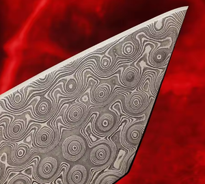 Cuchillo de Chef de Acero de Damasco Forjado a Mano con Espiga Completa, Mango de Madera, Estilo Japonés, para Mano Derecha, Patrón de Gota de Lluvia - Product Image 6