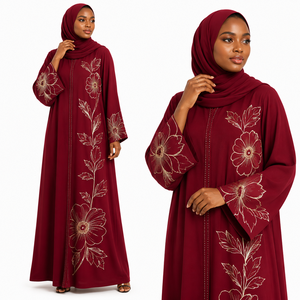 Abaya de Diseño Africano, Ropa Musulmana de Lujo para Mujer, Kaftán Abierto por Delante, Elegante Abaya Musulmana Africana, Kaftán Largo - Product Image 6