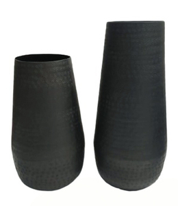 Tall Round Metal <b>Planter</b> Set Indoor Outdoor Decorative Flower Pots <b>Large</b> Garden Plant Containers Rustic Finish Home Decor - Product Image 4
