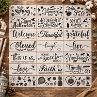 Pochoirs de bienvenue style ferme, modèles de lettres réutilisables découpés au laser pour enseignes en bois, toiles murales, décoration intérieure DIY