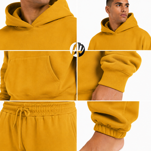 Traje de lana extragrande para hombre, hecho de material de lana cálido, de corte relajado, tacto suave y calor acogedor para uso informal. - Product Image 5